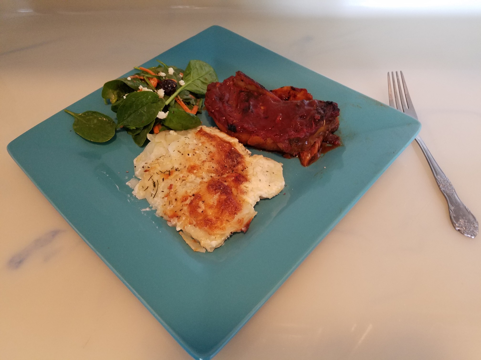 Sunday Gravy with yeah right: Get your Swine on! Braised country style ribs and gratin potatoes.