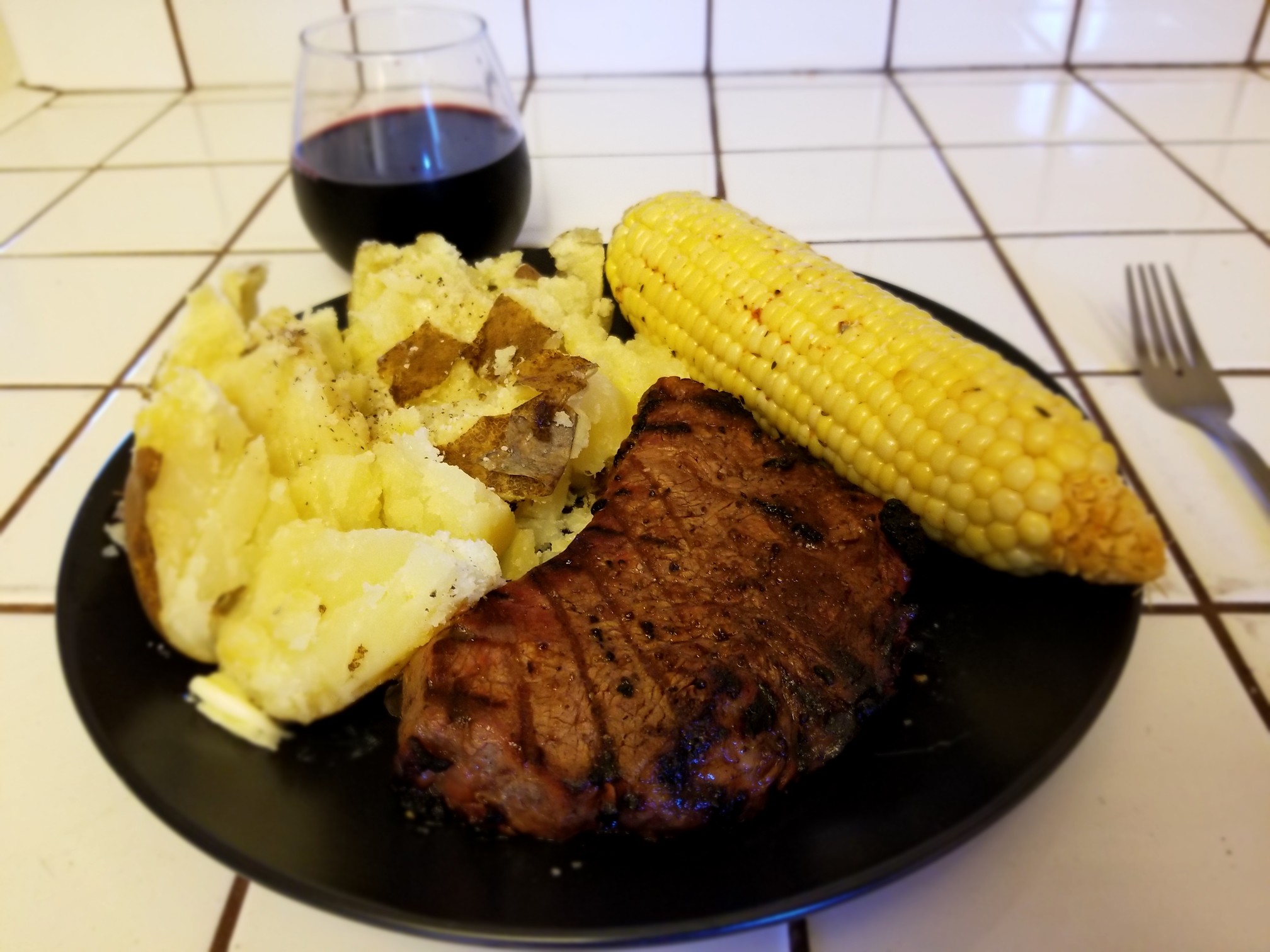 Sunday Gravy with yeah right: Sometimes you just need a steak. And a glass of wine.