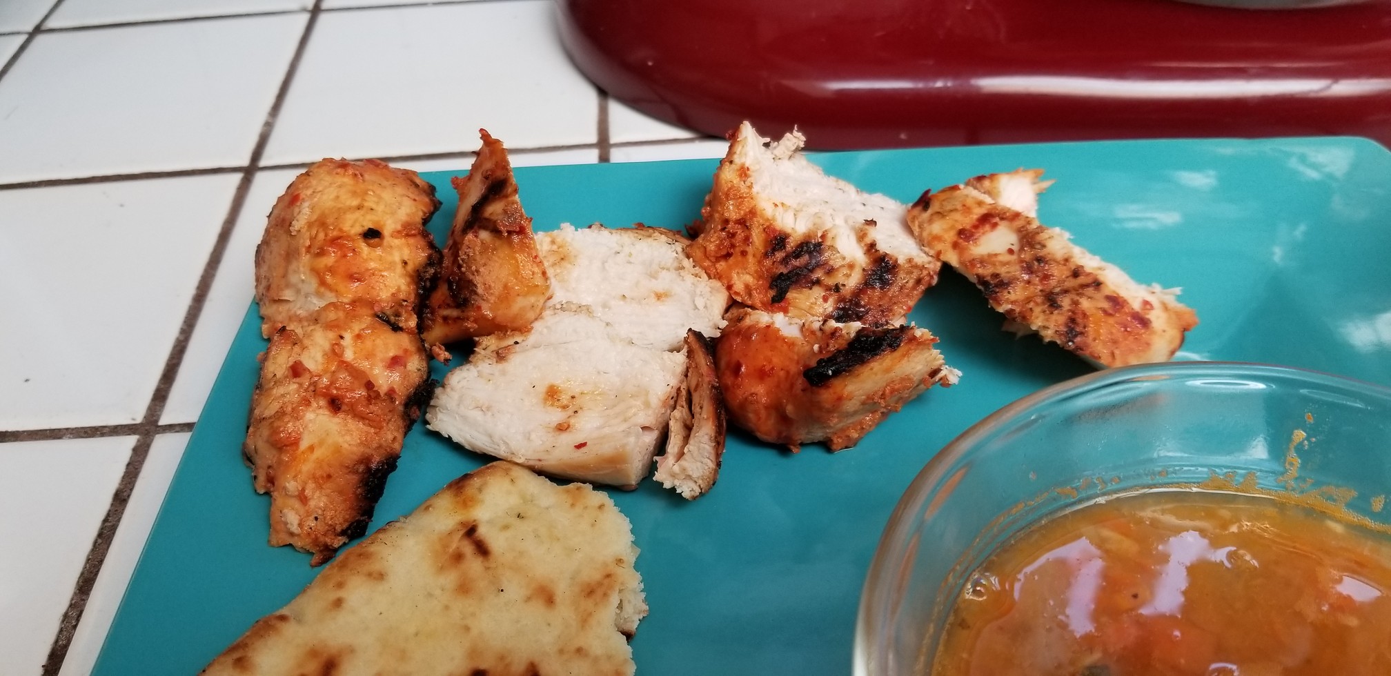 Sunday Gravy with yeah right: Grilled yogurt marinated chicken with Aleppo Pepper