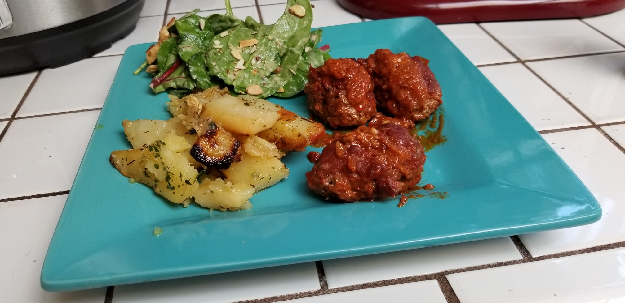 Sunday Gravy with yeah right: Going Greek! Keftedes and Garlic Lemon Potatoes