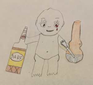 Kewpie-bong-bottle