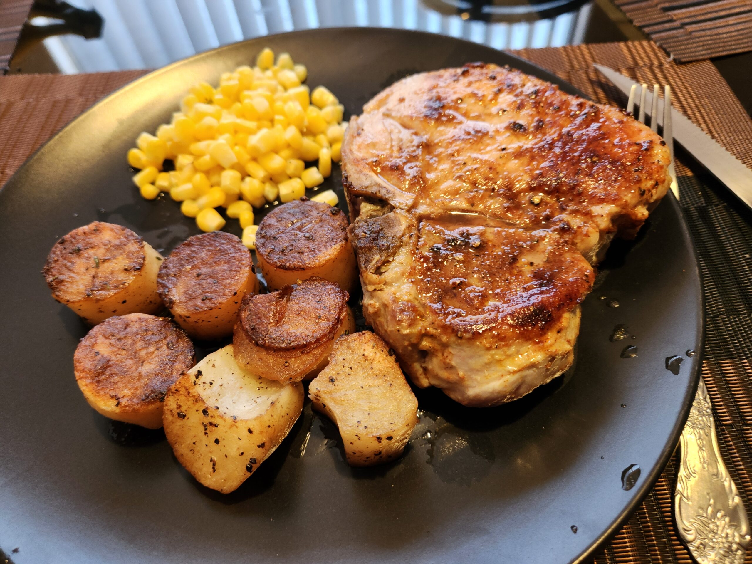 Sunday Gravy with yeah right: Skillet Pork Chops and Fondant Potatoes!